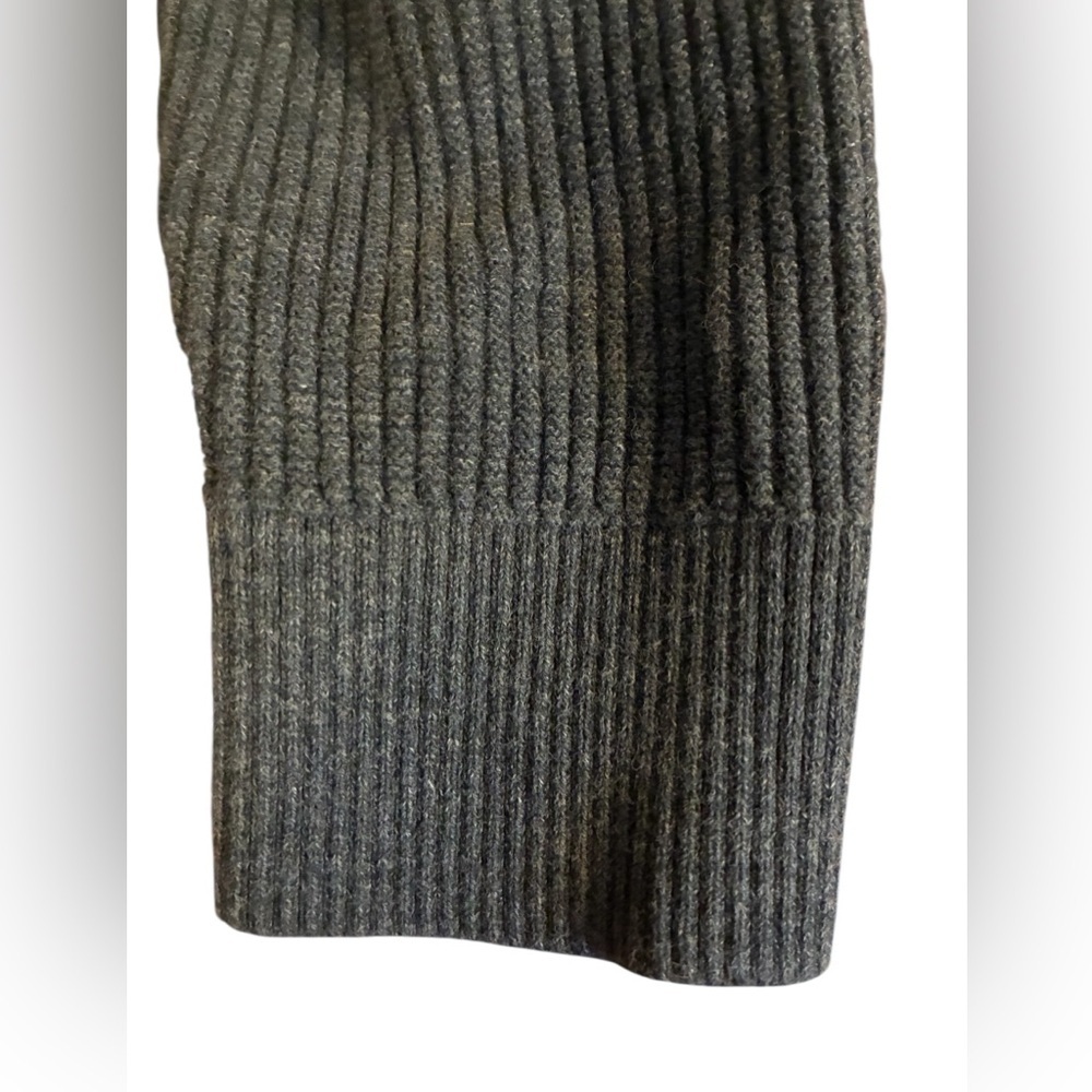 Banana Republic Large Gray 100% Cotton Sweater Ribbed Crewneck Pullover - Picture 6 of 7